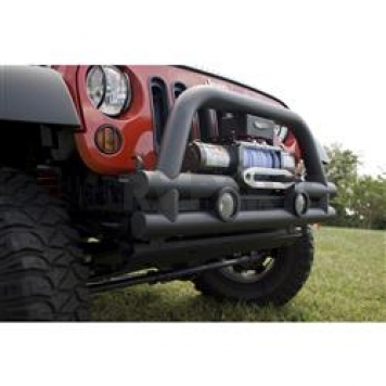 Rugged Ridge Stubby Tube Bumper 1-Piece Design Steel Black - 1156112