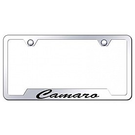 Automotive Gold License Plate Frame - Black Stainless Steel - GFSCMREB