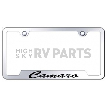 Automotive Gold License Plate Frame - Black Stainless Steel - GFSCMREB