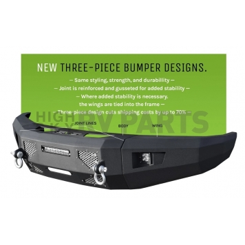 DV8 Offroad Bumper Modular Design Powder Coated Black Steel - FBFF106-1