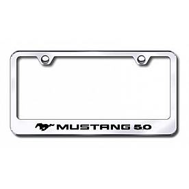 Automotive Gold License Plate Frame - Silver Stainless Steel - LFMUS5EC