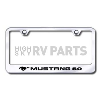 Automotive Gold License Plate Frame - Silver Stainless Steel - LFMUS5EC