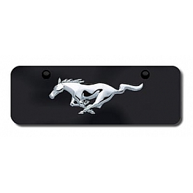 Automotive Gold License Plate - Mustang Logo Stainless Steel - MUSCBM