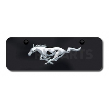 Automotive Gold License Plate - Mustang Logo Stainless Steel - MUSCBM