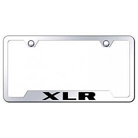 Automotive Gold License Plate Frame - Silver Stainless Steel - GFXLREC