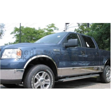 B & I Fender Rocker Panel Molding - Chrome Plated Stainless Steel Silver Set of 11 - 20005W
