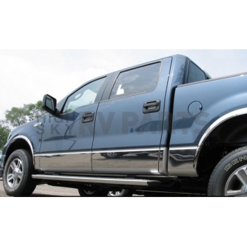 B & I Fender Rocker Panel Molding - Chrome Plated Stainless Steel Silver Set of 11 - 20005W-1