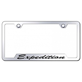 Automotive Gold License Plate Frame - Silver Stainless Steel - GFSXPDEC