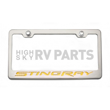 American Car Craft License Plate Frame - Stingray Lettering Stainless Steel - 052032YLW-1
