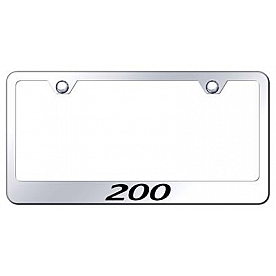 Automotive Gold License Plate Frame - Silver Stainless Steel - LF200EC