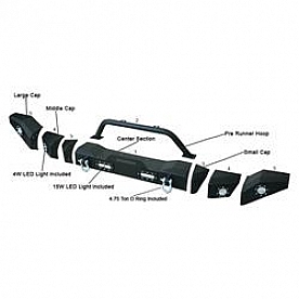 Paramount Automotive Bumper End Powder Coated Black Steel - 5100493