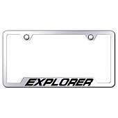 Automotive Gold License Plate Frame - Silver Stainless Steel - GFXPLEC