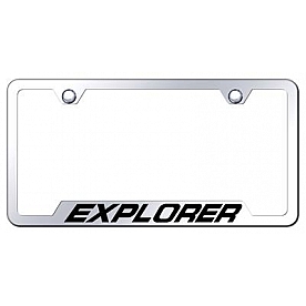 Automotive Gold License Plate Frame - Silver Stainless Steel - GFXPLEC