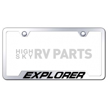 Automotive Gold License Plate Frame - Silver Stainless Steel - GFXPLEC