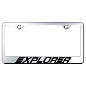 Automotive Gold License Plate Frame - Silver Stainless Steel - LFXPLEC