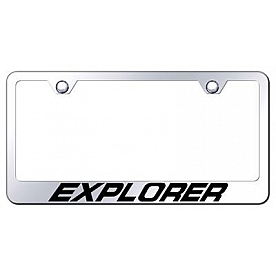 Automotive Gold License Plate Frame - Silver Stainless Steel - LFXPLEC