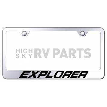 Automotive Gold License Plate Frame - Silver Stainless Steel - LFXPLEC