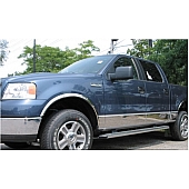 B & I Fender Rocker Panel Molding - Chrome Plated Stainless Steel Silver Set of 10 - 20010