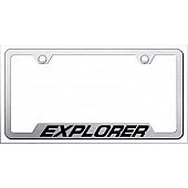 Automotive Gold License Plate Frame - Silver Stainless Steel - GFXPLES