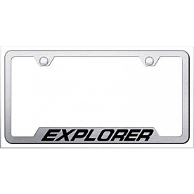 Automotive Gold License Plate Frame - Silver Stainless Steel - GFXPLES