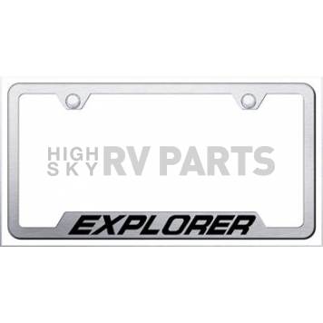 Automotive Gold License Plate Frame - Silver Stainless Steel - GFXPLES