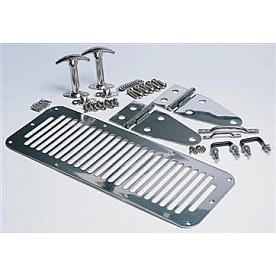 Smittybilt Hood Appearance Set Silver Polished Stainless Steel - 7499