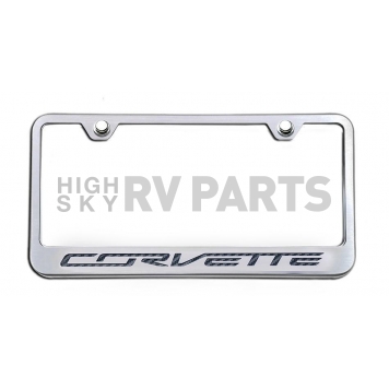 American Car Craft License Plate Frame - Corvette Lettering Stainless Steel - 052033BLK