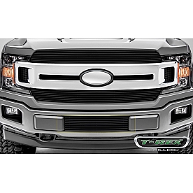 T-Rex Truck Products Bumper Grille Insert Horizontal Bar Powder Coated Black Aluminum - 25571B