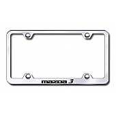 Automotive Gold License Plate Frame - Silver Stainless Steel - LFWMZ3EC