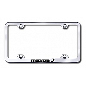 Automotive Gold License Plate Frame - Silver Stainless Steel - LFWMZ3EC
