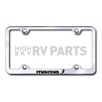 Automotive Gold License Plate Frame - Silver Stainless Steel - LFWMZ3EC