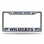POWERDECAL License Plate Frame - Kansas State Wildcats Name And Logo Zinc - FC310201