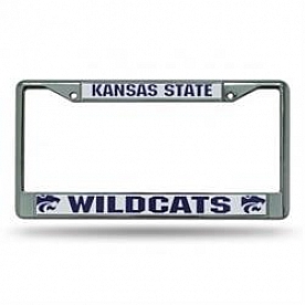POWERDECAL License Plate Frame - Kansas State Wildcats Name And Logo Zinc - FC310201