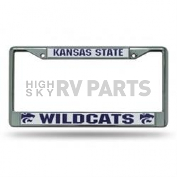 POWERDECAL License Plate Frame - Kansas State Wildcats Name And Logo Zinc - FC310201