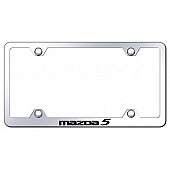 Automotive Gold License Plate Frame - Silver Stainless Steel - LFWMZ5EC