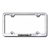 Automotive Gold License Plate Frame - Silver Stainless Steel - LFWMZ6EC