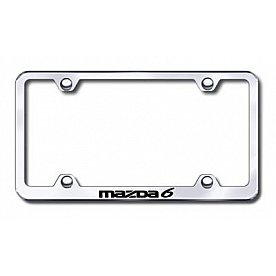 Automotive Gold License Plate Frame - Silver Stainless Steel - LFWMZ6EC