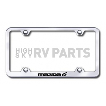 Automotive Gold License Plate Frame - Silver Stainless Steel - LFWMZ6EC