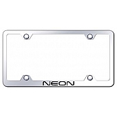 Automotive Gold License Plate Frame - Silver Stainless Steel - LFWNEOEC