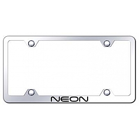 Automotive Gold License Plate Frame - Silver Stainless Steel - LFWNEOEC