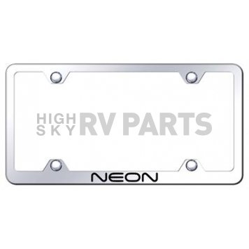 Automotive Gold License Plate Frame - Silver Stainless Steel - LFWNEOEC