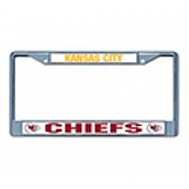 POWERDECAL License Plate Frame - Kansas City Chiefs Name And Logo Zinc - FC2702
