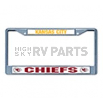 POWERDECAL License Plate Frame - Kansas City Chiefs Name And Logo Zinc - FC2702