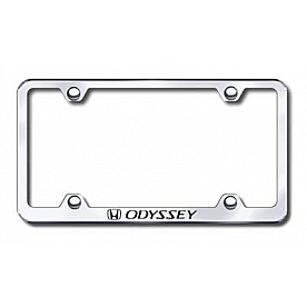 Automotive Gold License Plate Frame - Silver Stainless Steel - LFWODYEC