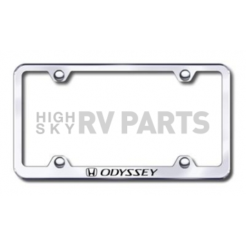 Automotive Gold License Plate Frame - Silver Stainless Steel - LFWODYEC