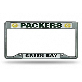 POWERDECAL License Plate Frame - Packers Green Bay Logo Zinc - FCIN3301