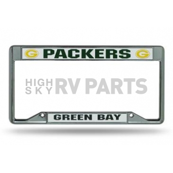 POWERDECAL License Plate Frame - Packers Green Bay Logo Zinc - FCIN3301