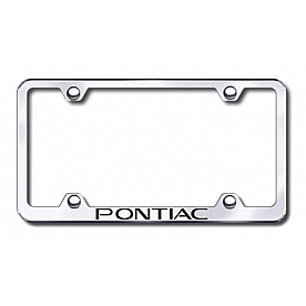 Automotive Gold License Plate Frame - Silver Stainless Steel - LFWPONEC