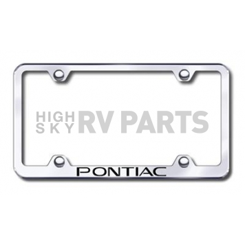 Automotive Gold License Plate Frame - Silver Stainless Steel - LFWPONEC