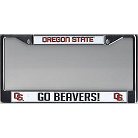 POWERDECAL License Plate Frame - Oregon State Go Beavers Name And Logo Zinc - FCIN510303